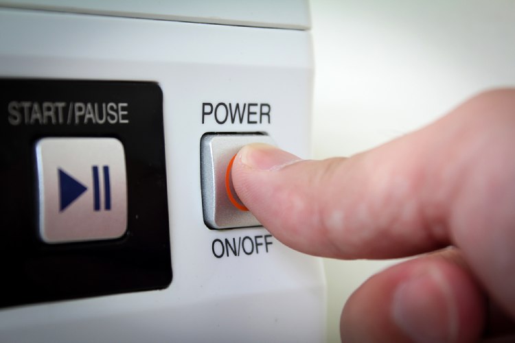 Hoover washing machine power button